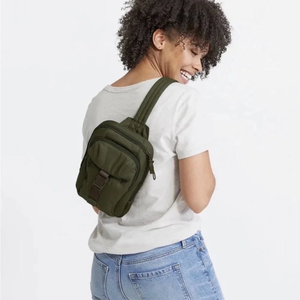 Vera Bradley Utility Sling Backpack in Java Navy Camo